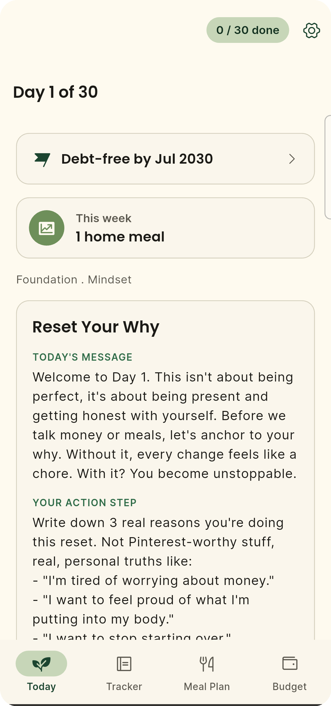 A daily reset