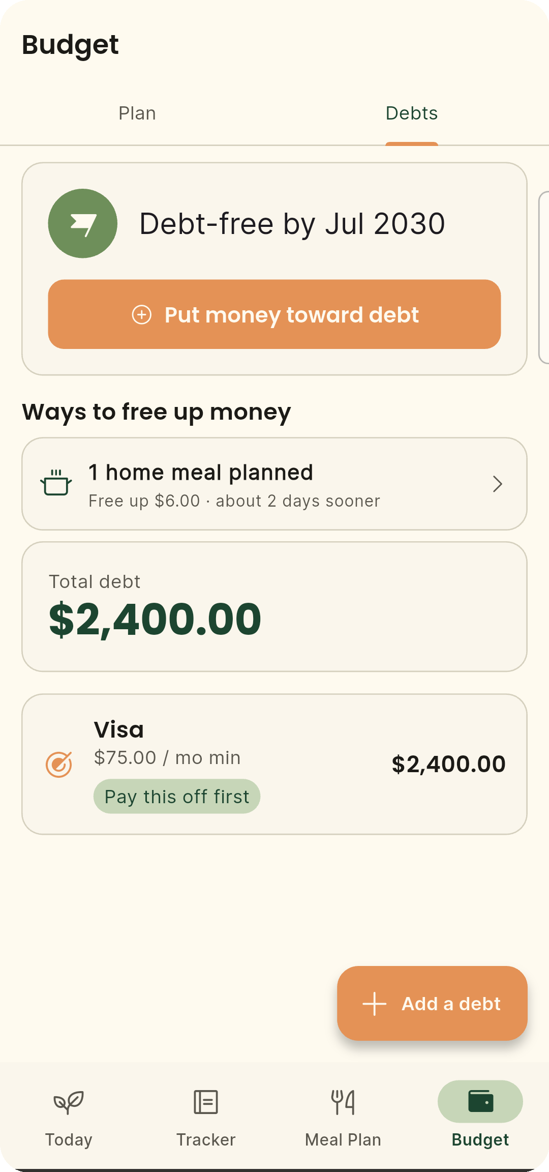 Your debt-free date