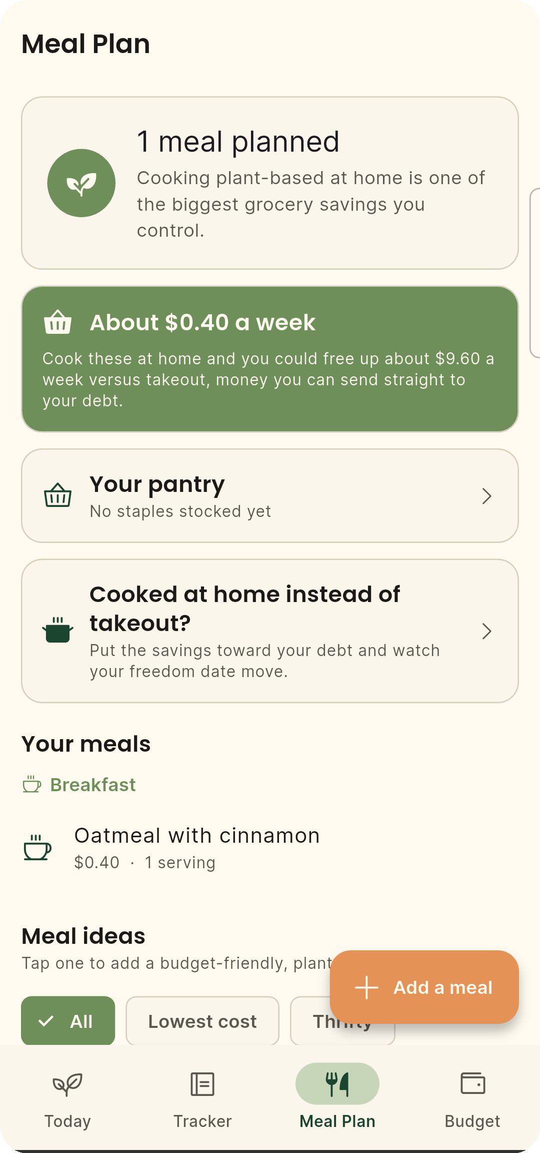 Plant-powered savings